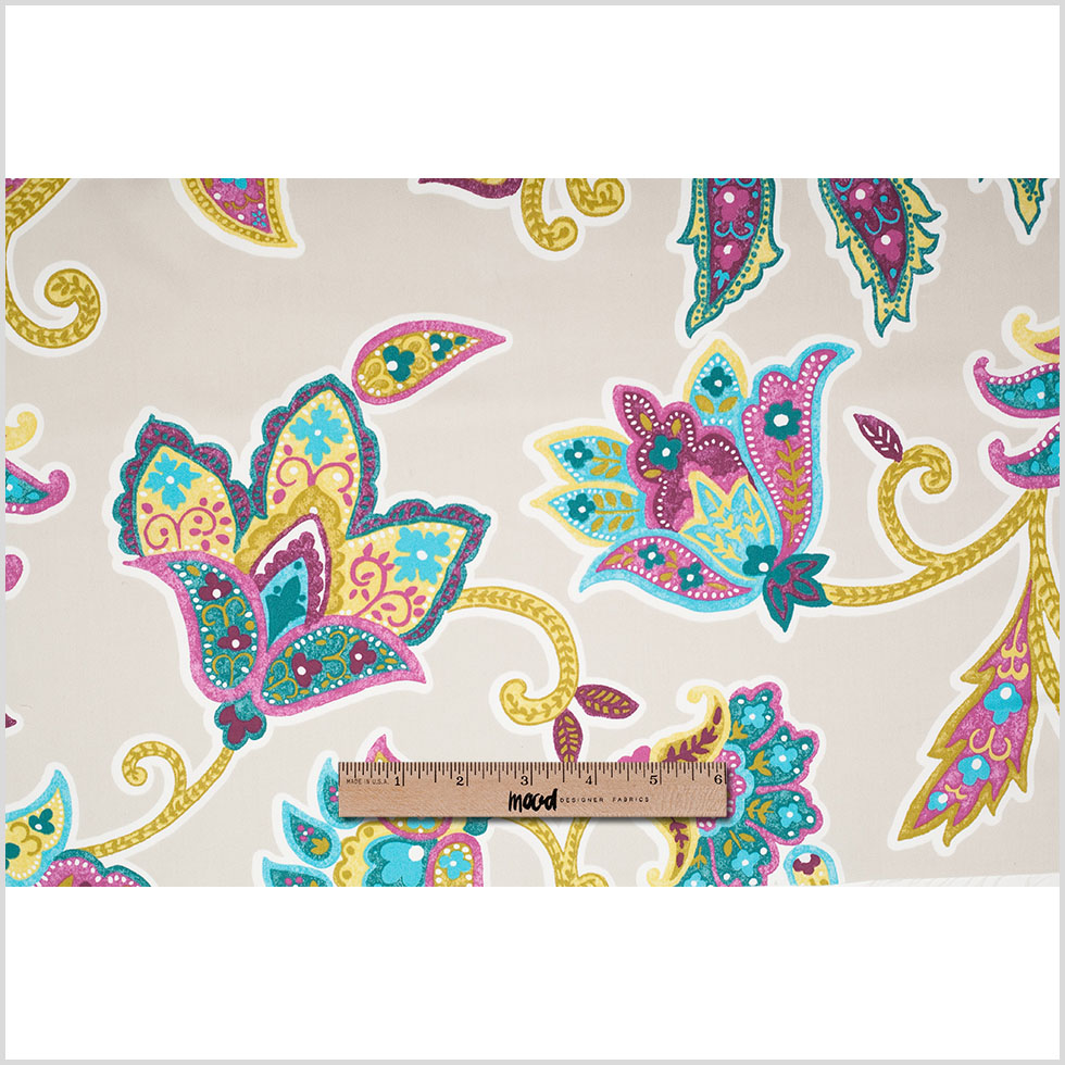 Spanish Beige Floral Cotton-Polyester Print