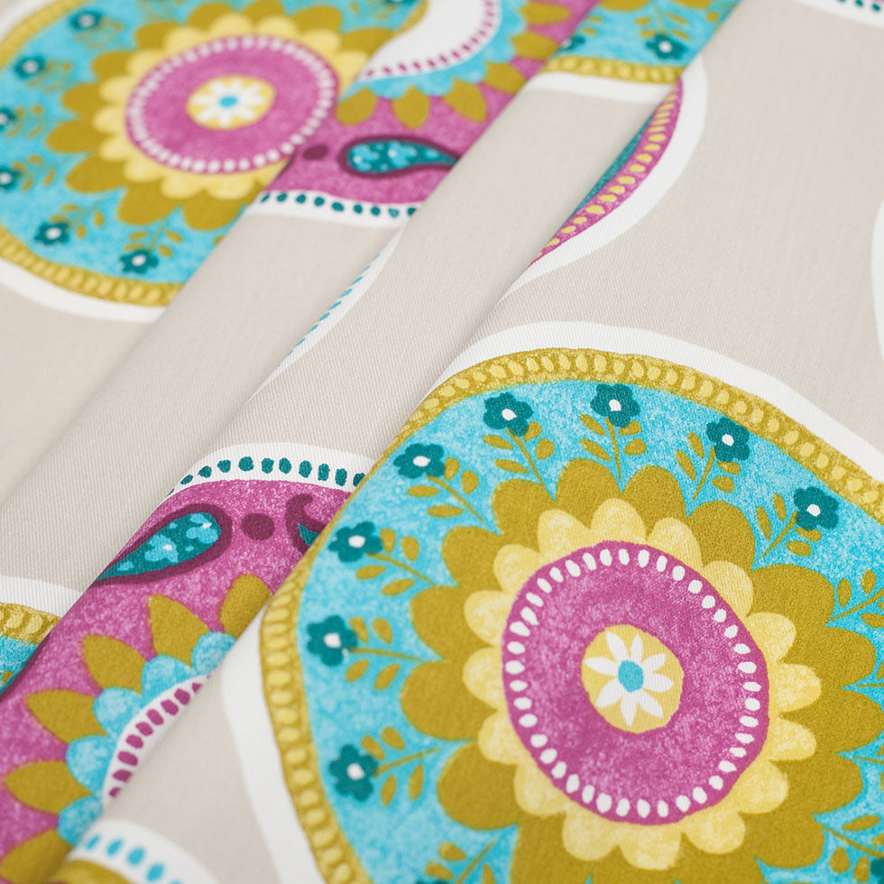 Spanish Beige Medallion Cotton-Polyester Print