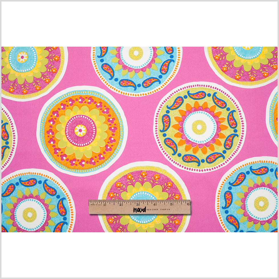 Spanish Fuchsia Medallion Cotton-Polyester Print