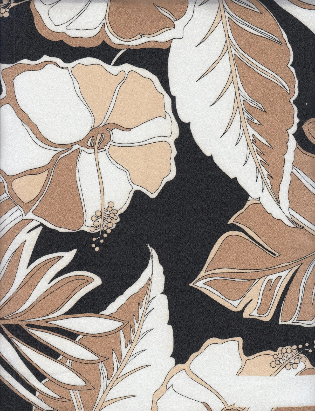 1 Yard Wool Dobby Tropical Leaf Print Fabric, 57/58'' Wide 100% Polyester