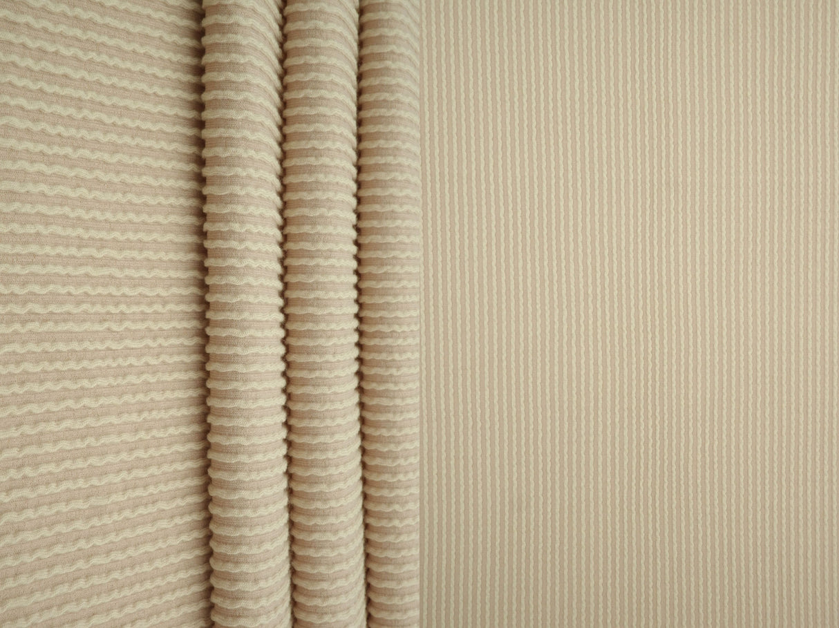 Jacquard Double Knit Rib Stretch Fabric