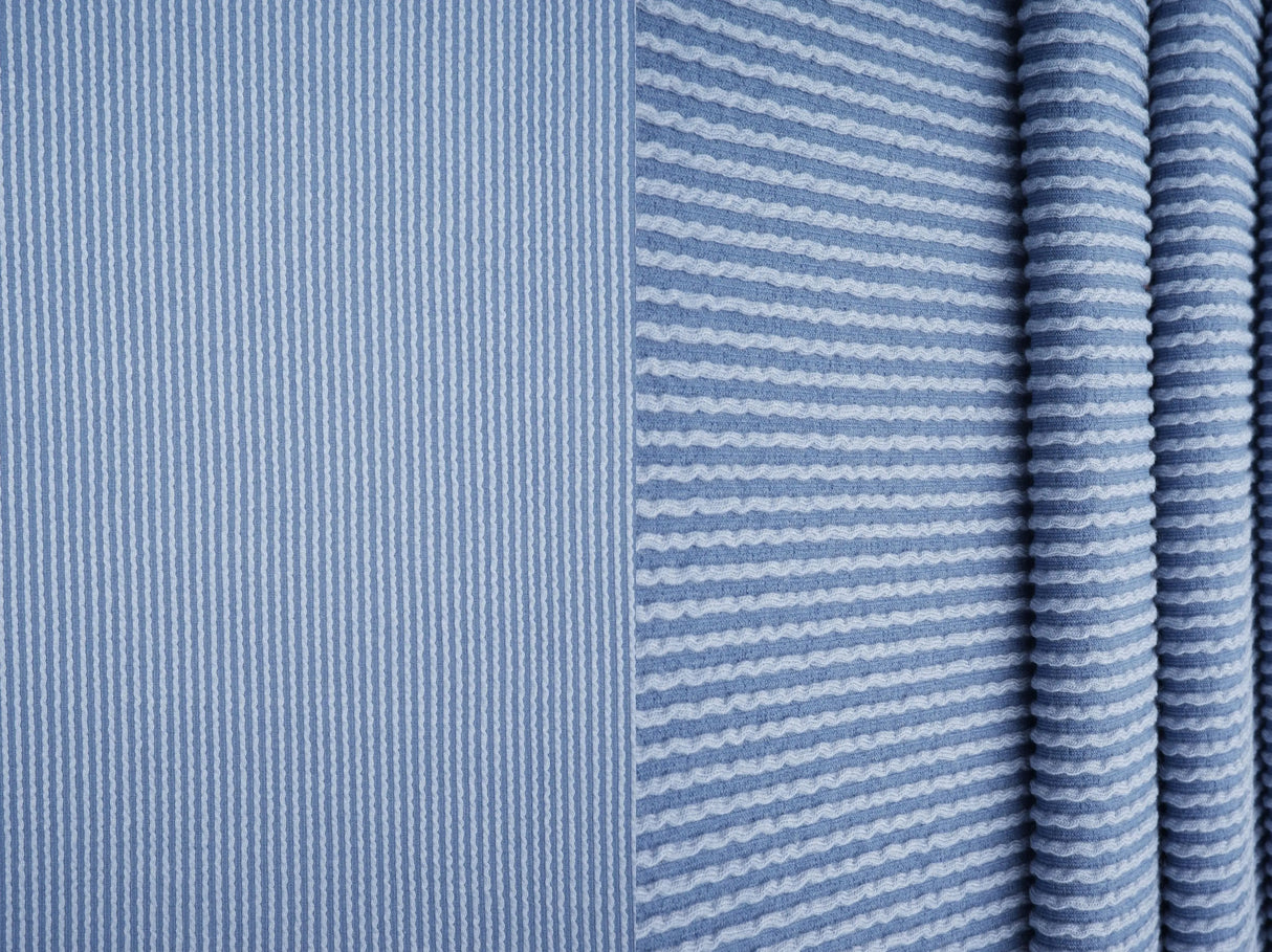 52" Knit Jacquard Rib Fabric 80% Polyester 15% Rayon 5% Spandex 230 GSM by Yard