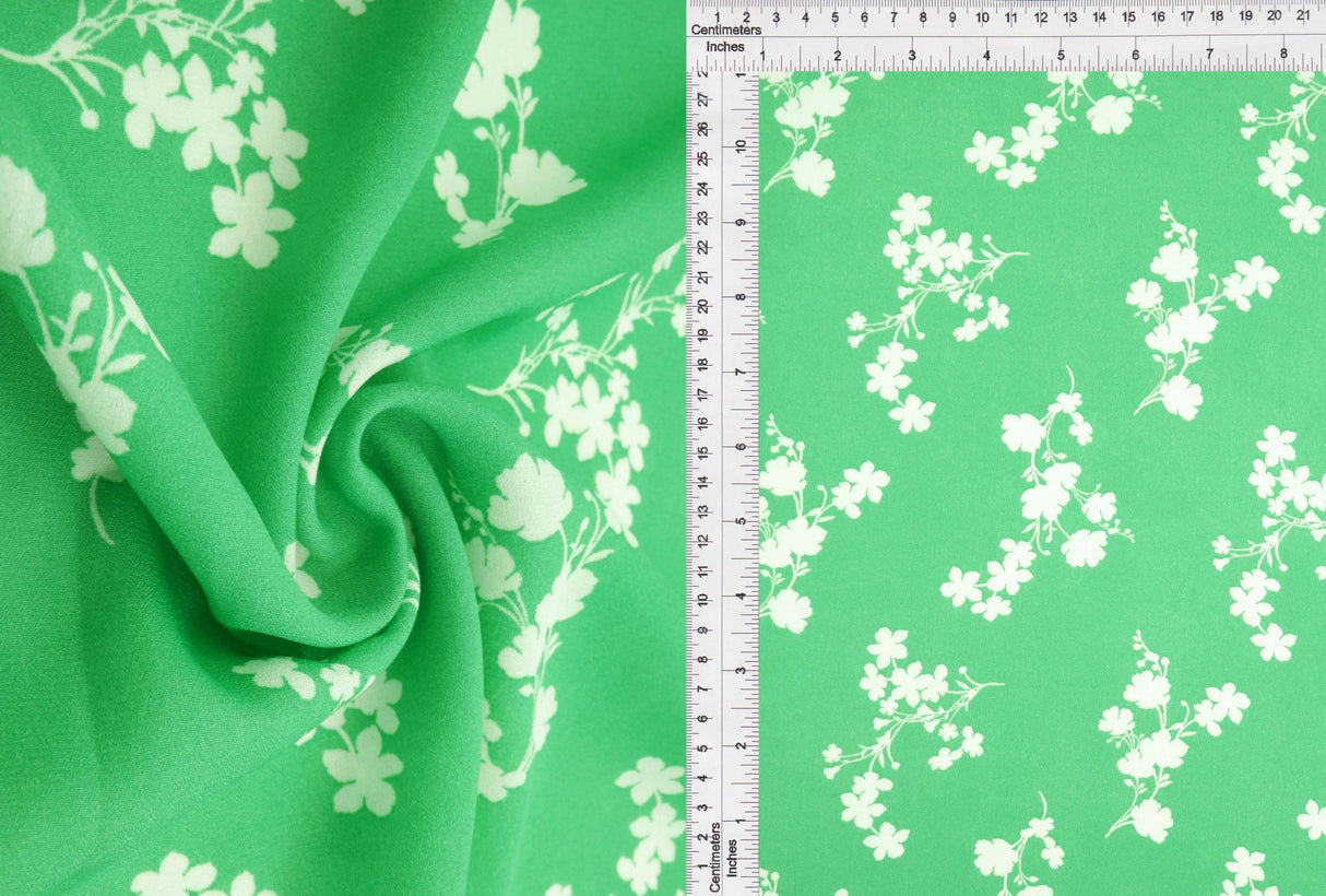 1 Yard Wool Dobby Floral Print Fabric, 58/59'' Wide 100% Polyester