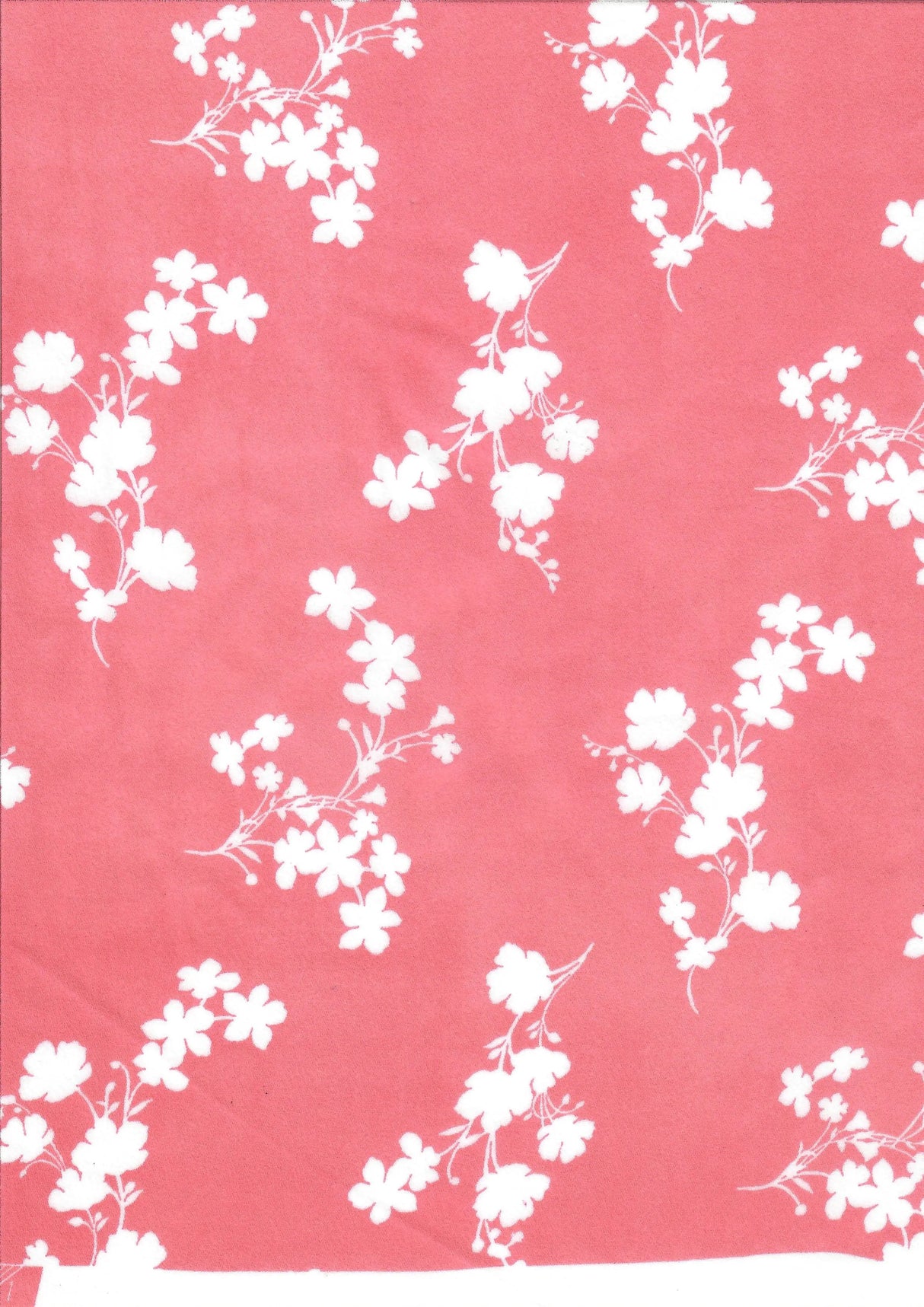 1 Yard Wool Dobby Floral Print Fabric, 58/59'' Wide 100% Polyester