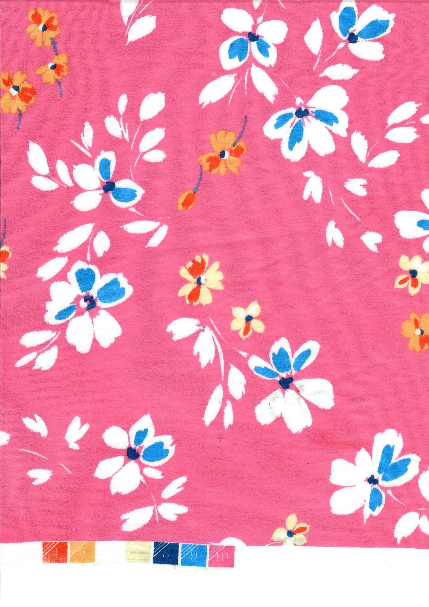 DTY Brushed Floral Print Fabric 1 Yard Pink Hot Soft Stretch 58/59" Wide