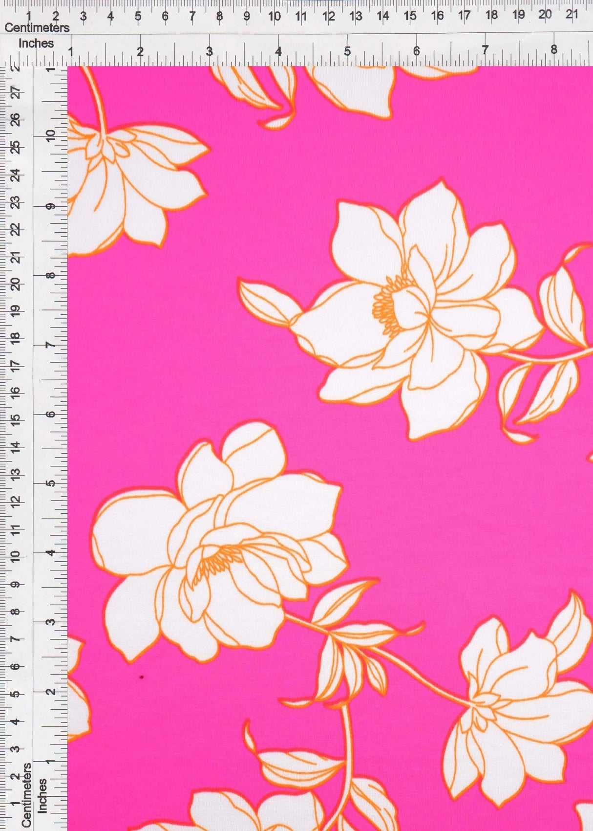 Pink Hot DTY Floral Print Fabric 1 Yard Soft Stretch Vibrant 58/60" Wide