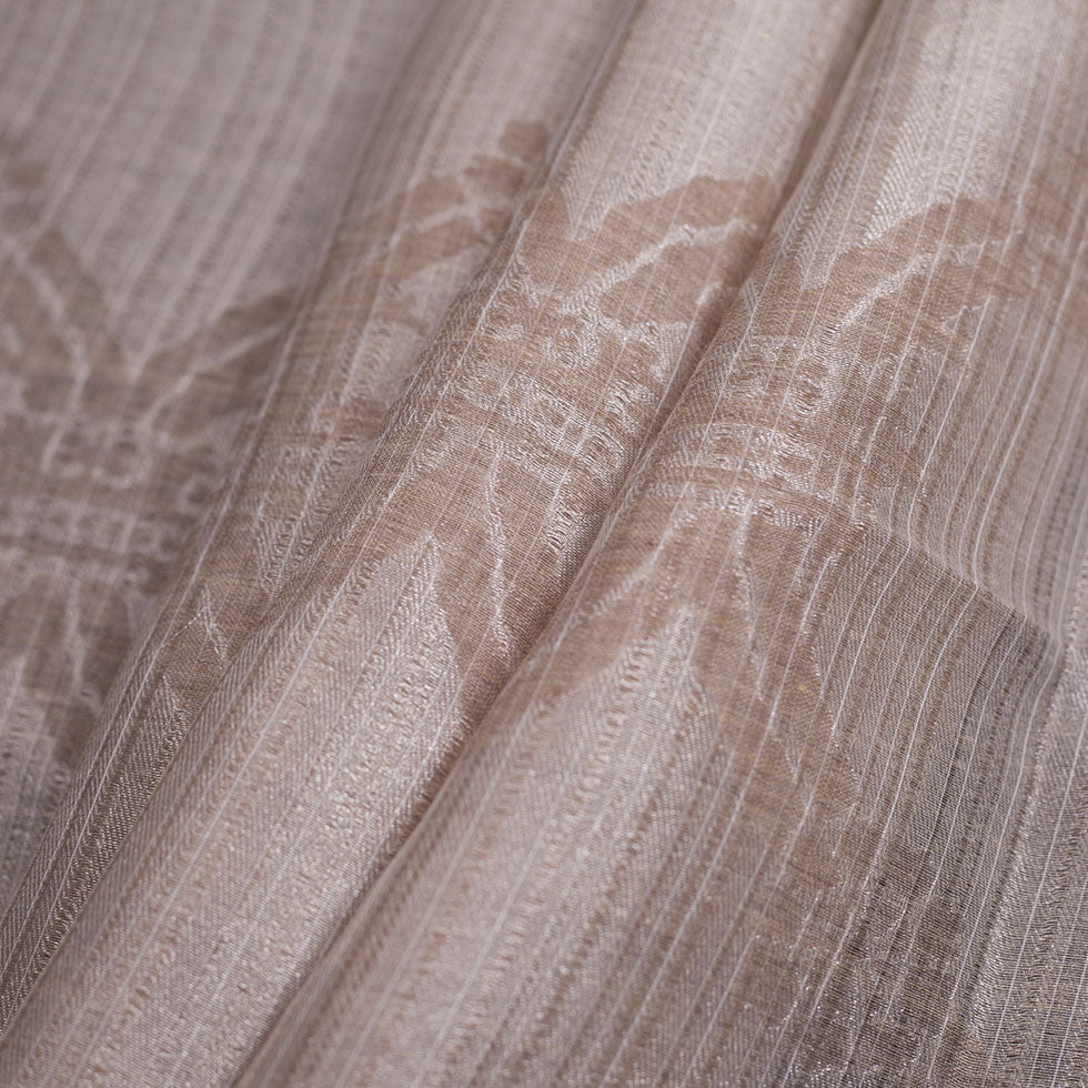 Metallic Beige Sheer Polyester Woven