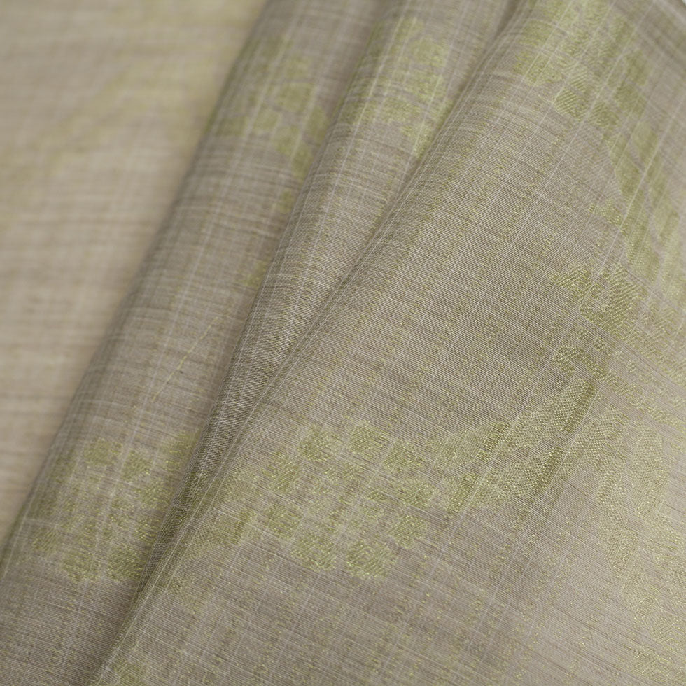 Metallic Green Sheer Polyester Woven