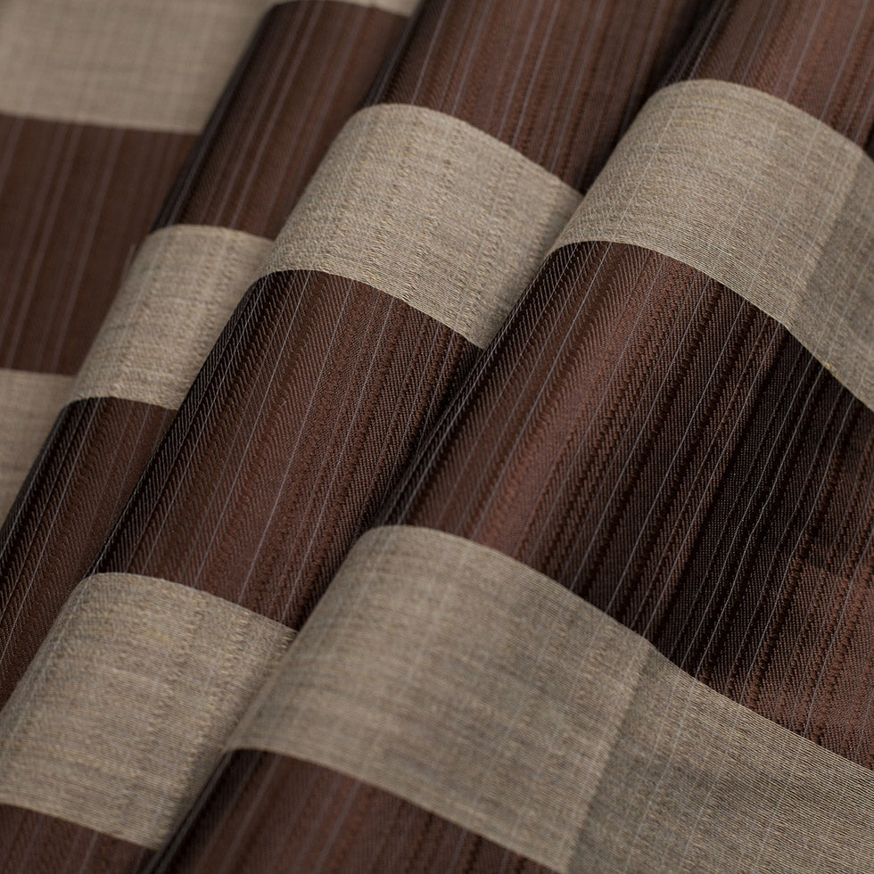 Striped Chocolate Polyester Woven
