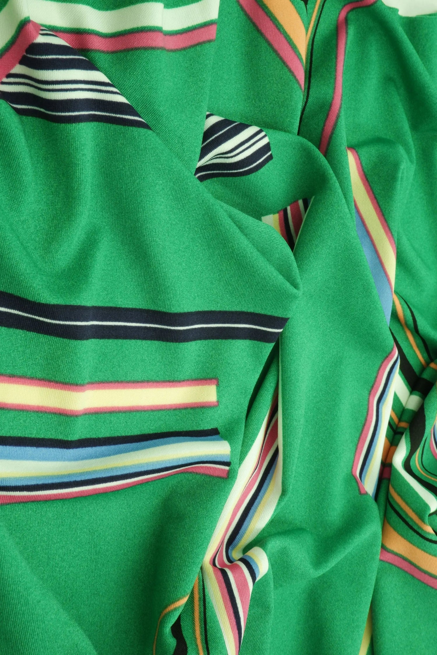 DTY Multi Stripe Geo Print Fabric 1 Yard Soft Stretch Lightweight Drape 58/59" Wide