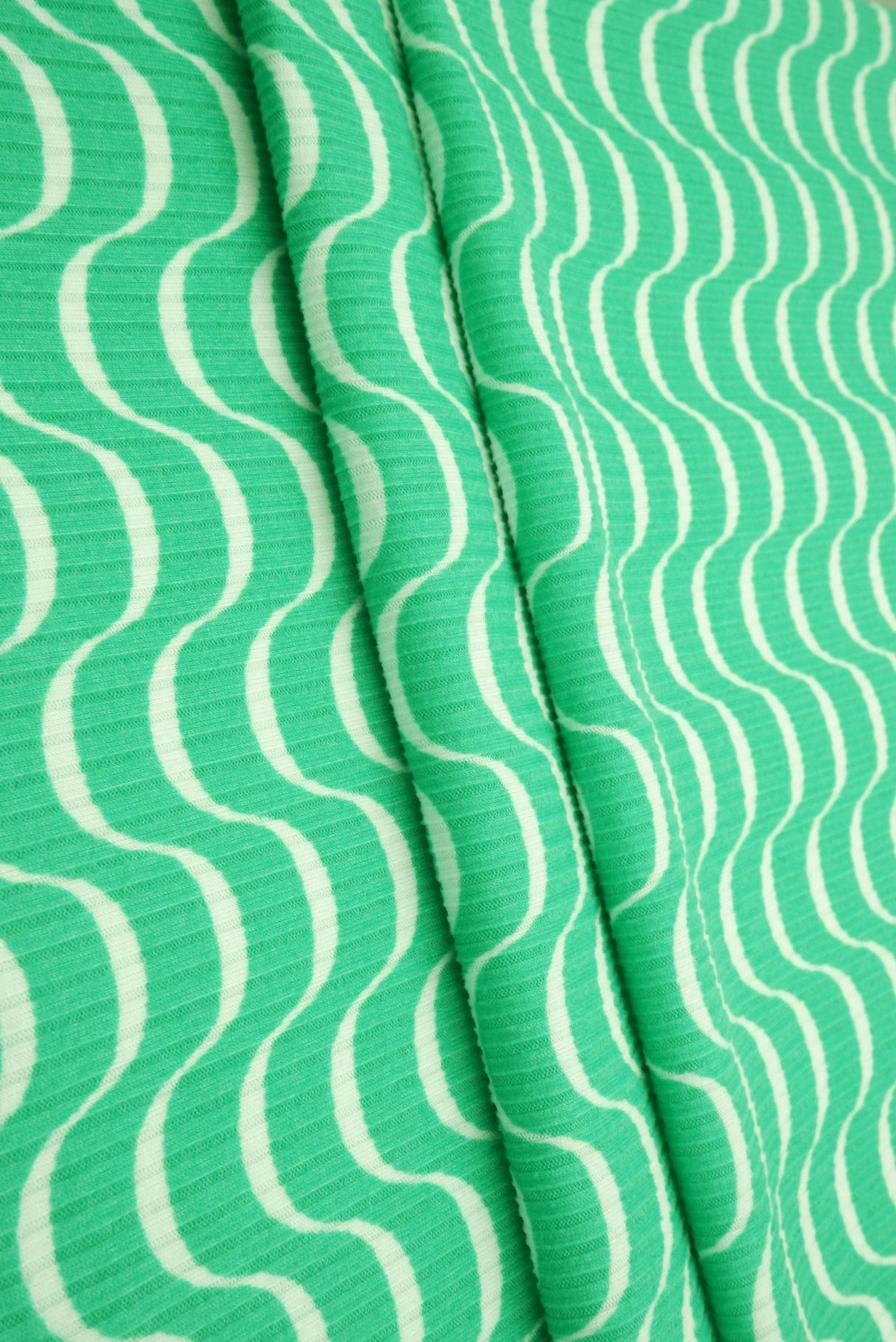Abstract Ribbed Stretch Knit Fabric