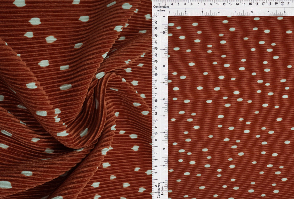 Polka Dot Bodre Interlock Fabric Cognac