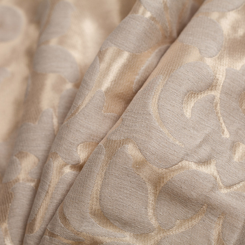 Metallic Gold/Beige Damask Polyester Brocade