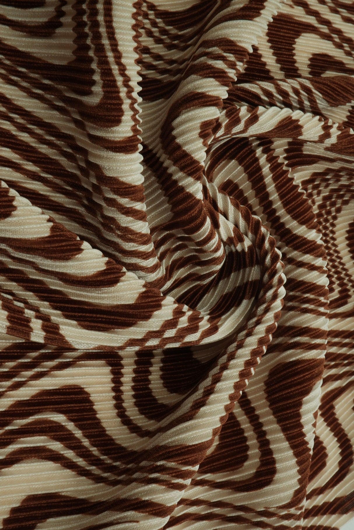 Abstract Geometric Pleated Interlock Fabric