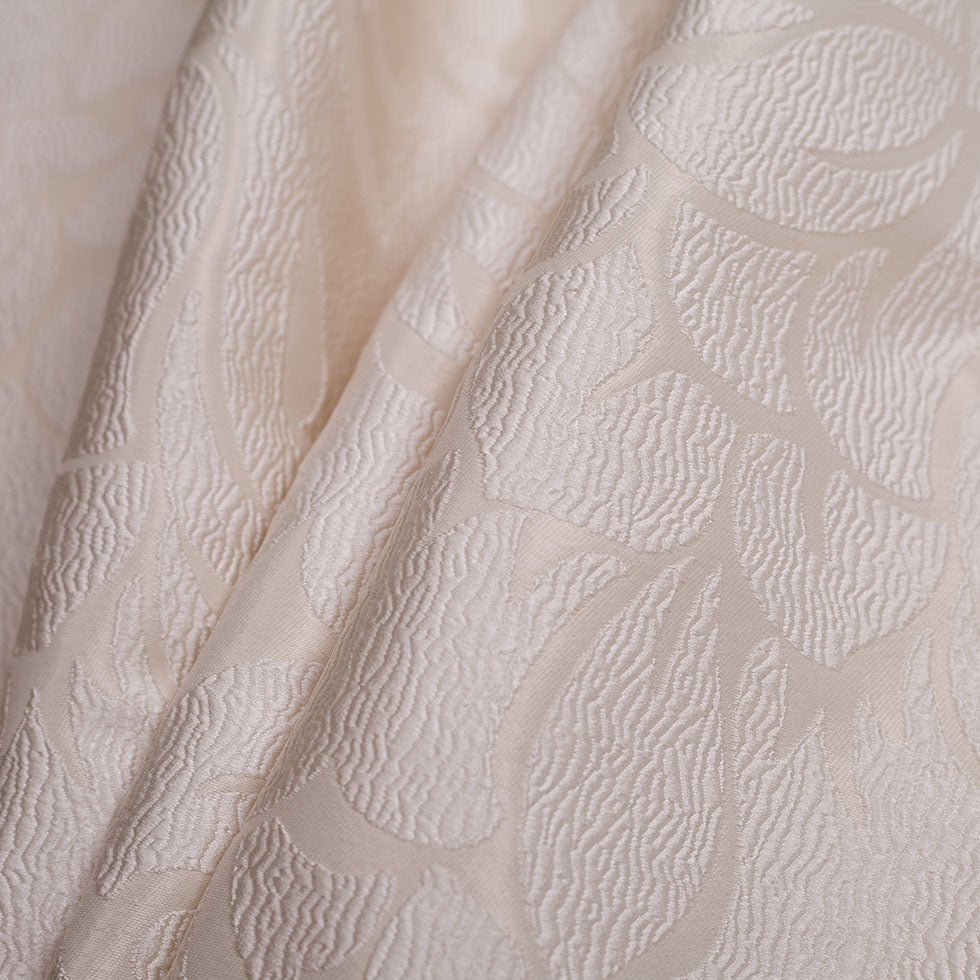 Ivory Floral Polyester Jacquard