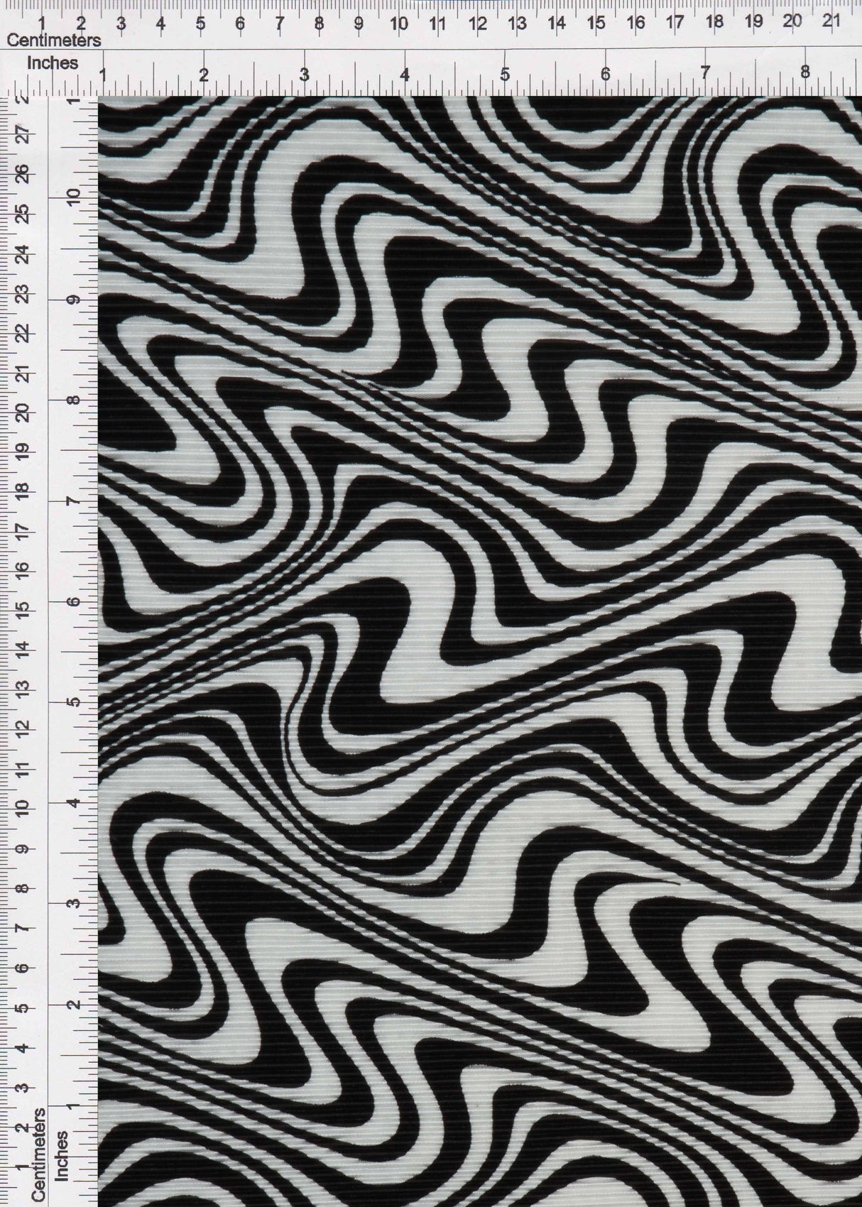 Abstract Geometric Pleated Interlock Fabric