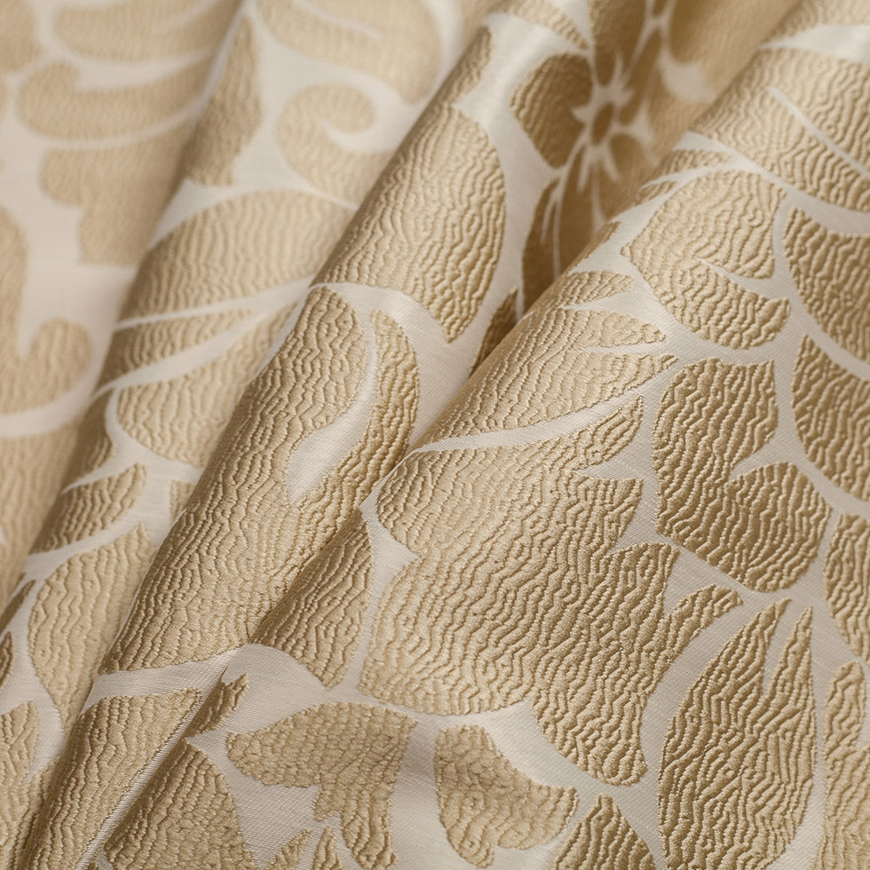 Victorian Gold Floral Polyester Jacquard