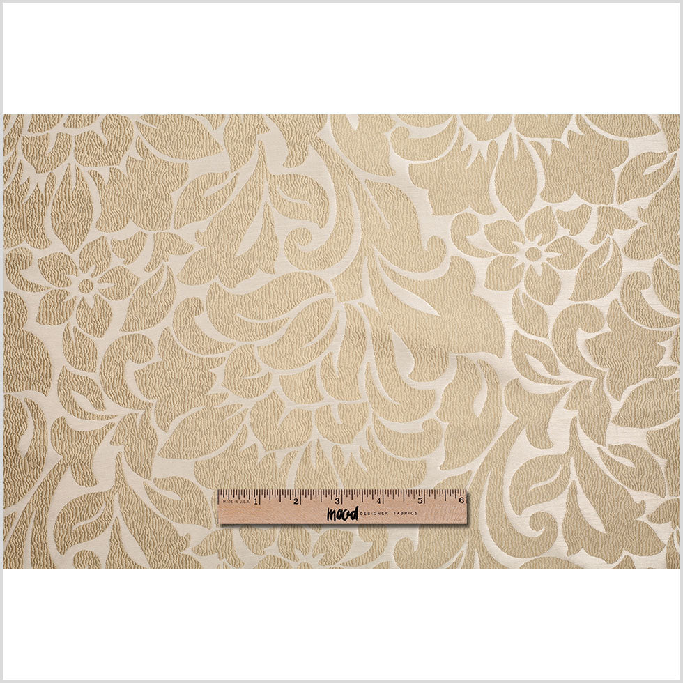 Victorian Gold Floral Polyester Jacquard