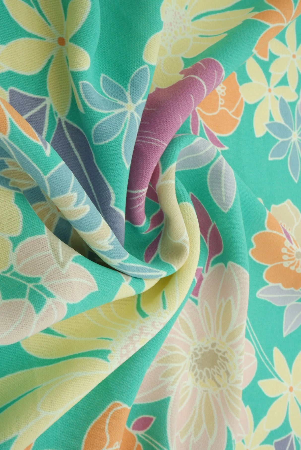 CEY Floral Flower Print Woven Fabric Lightweight Polyester 58/59 Inches Wide