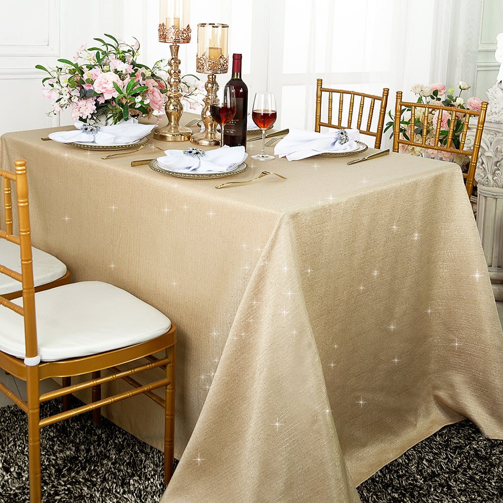 Rectangular Sequin Tablecloth 90x156 Champagne