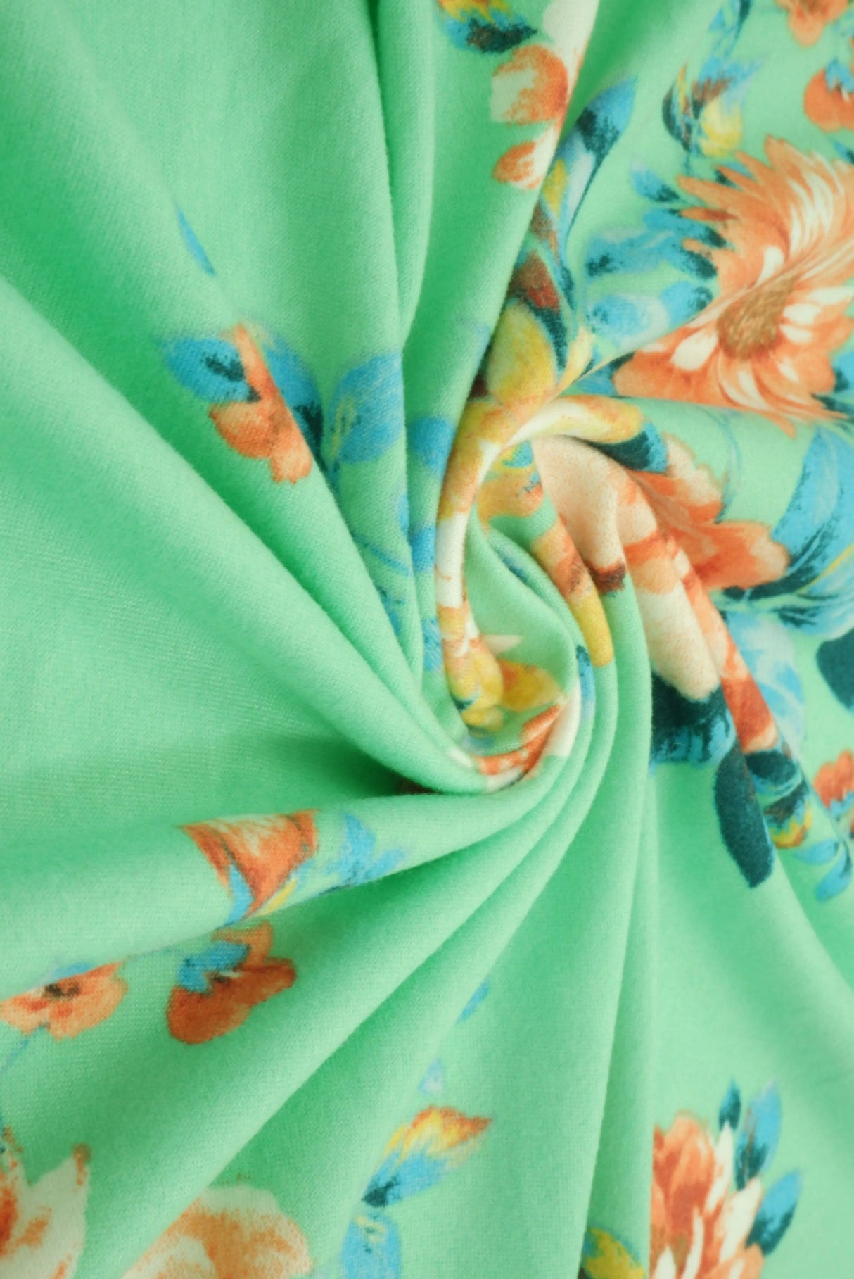 Elegant Floral Bloom Brushed DTY Knit Fabric Lightweight Stretch 58/60" Wide