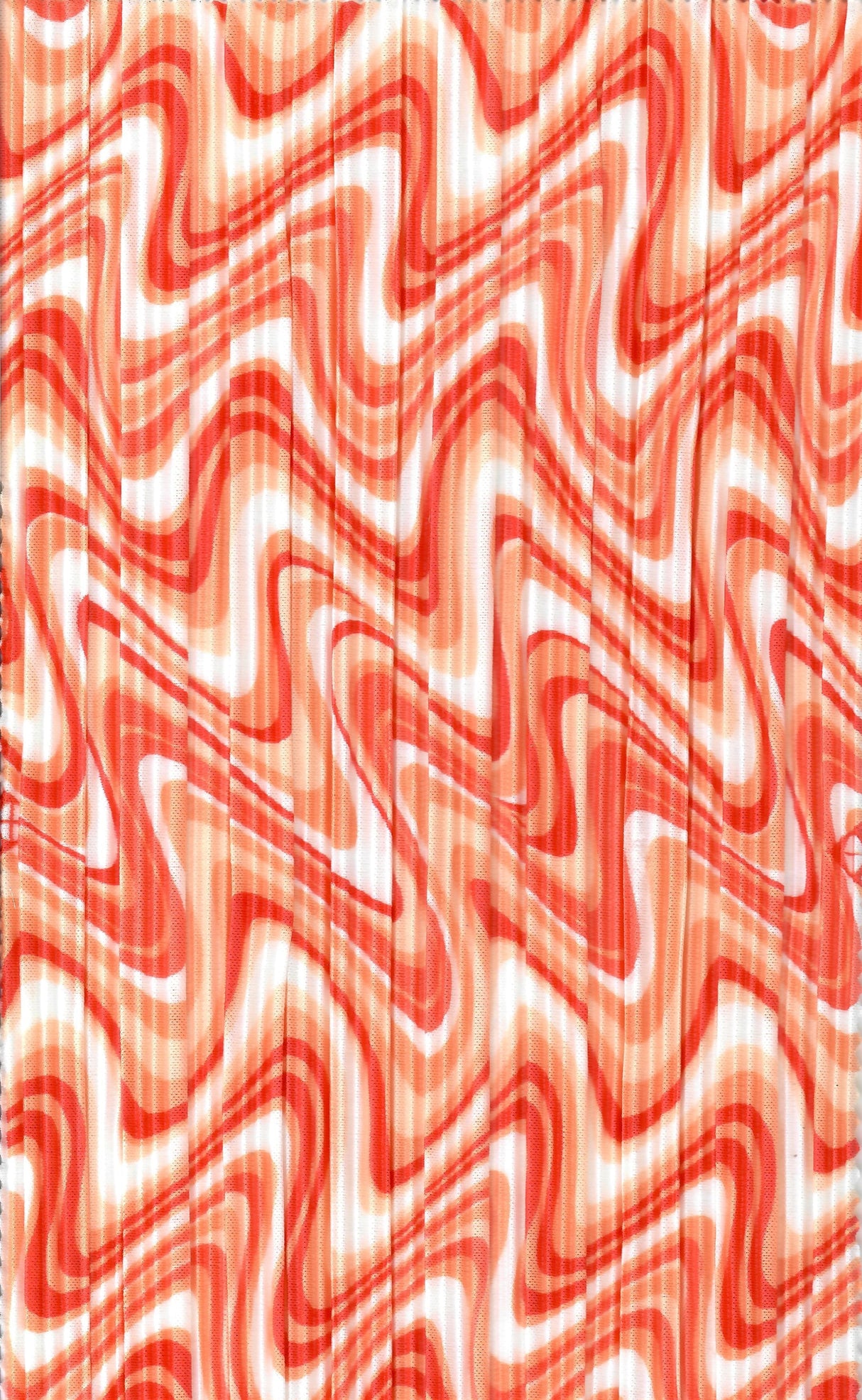 Pleated Geometric Wave Interlock Knit Fabric