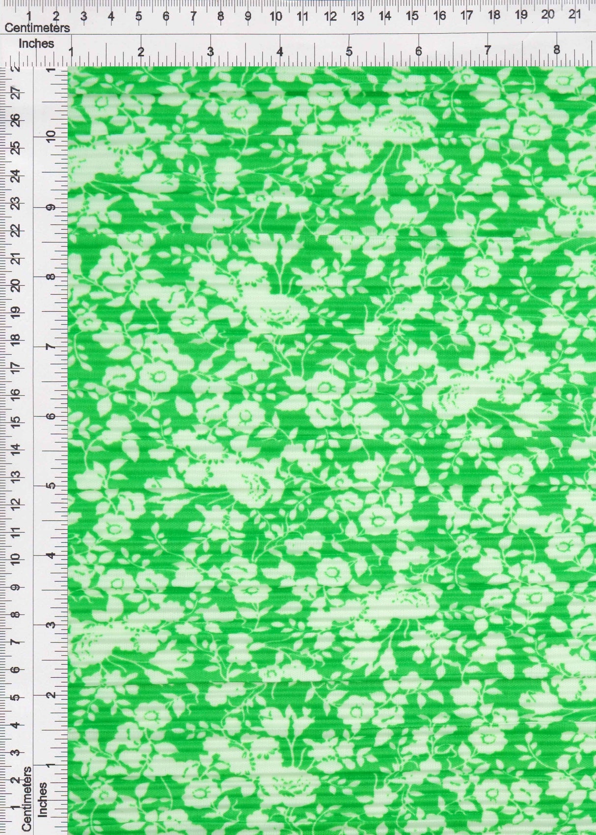 Floral Printed Interlock Knit Green
