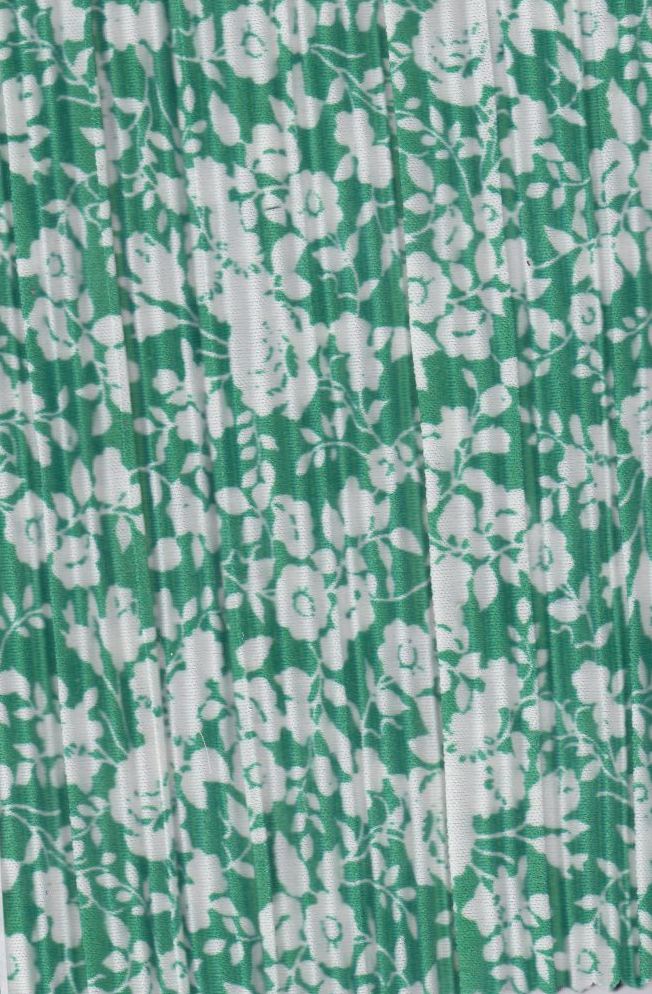 Floral Printed Interlock Knit Green