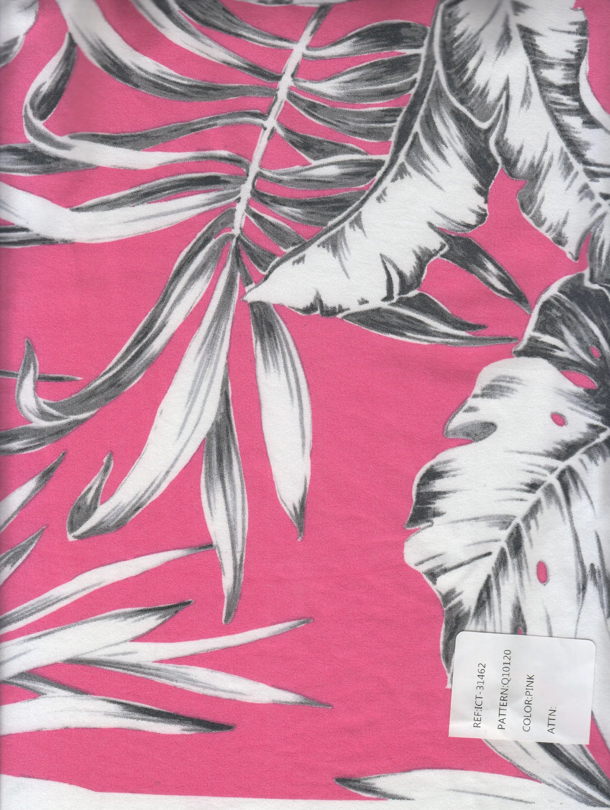 Pink Tropical DTY Brushed Knit Fabric 1 Yard Hawaiian Leaf Soft Stretch 58/60" Wide