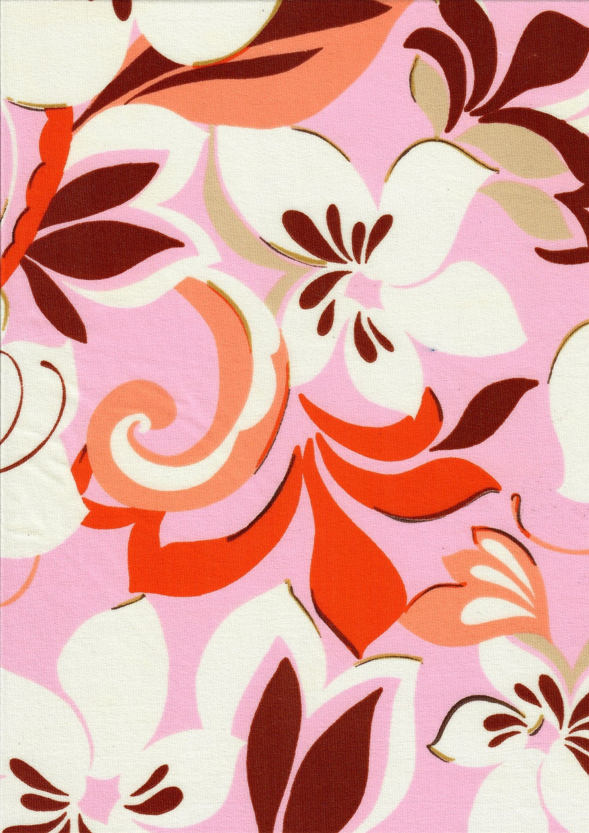 Floral ITY Knit Fabric Pink