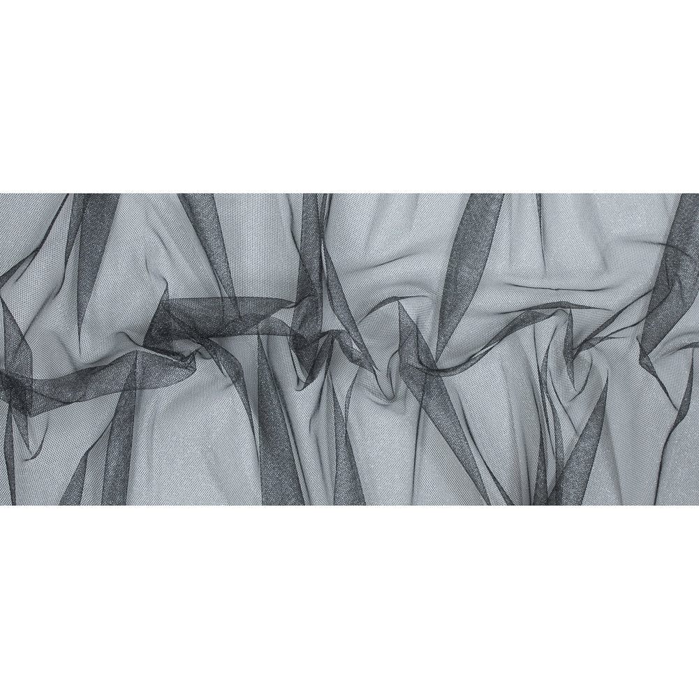 Metallic Tulle - Silver on Black
