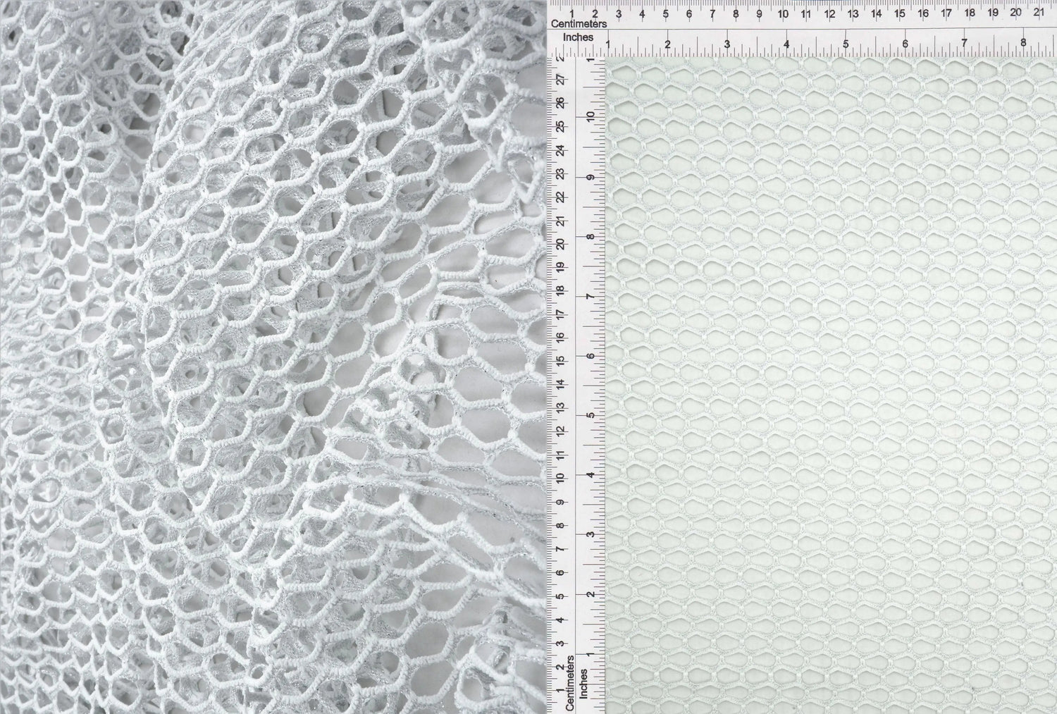 1 Yard Lurex Fishnet Mesh Fabric, 58/60? Wide Polyester Spandex Blend