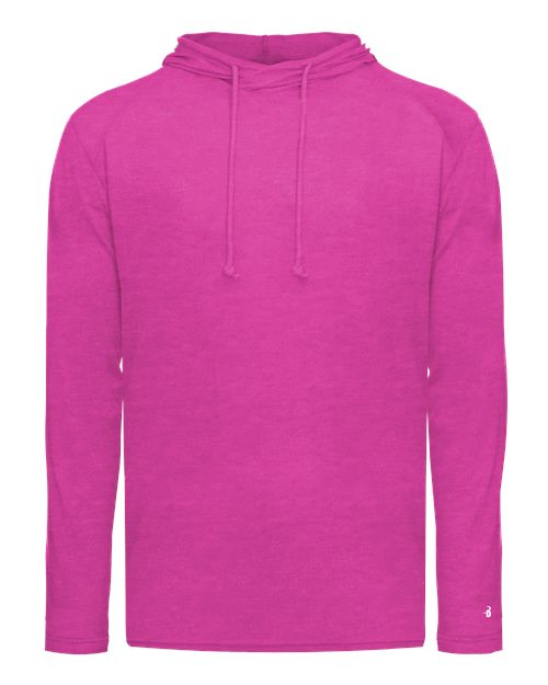 Badger Men's Tri-Blend Surplice Hooded Long Sleeve T-Shirt