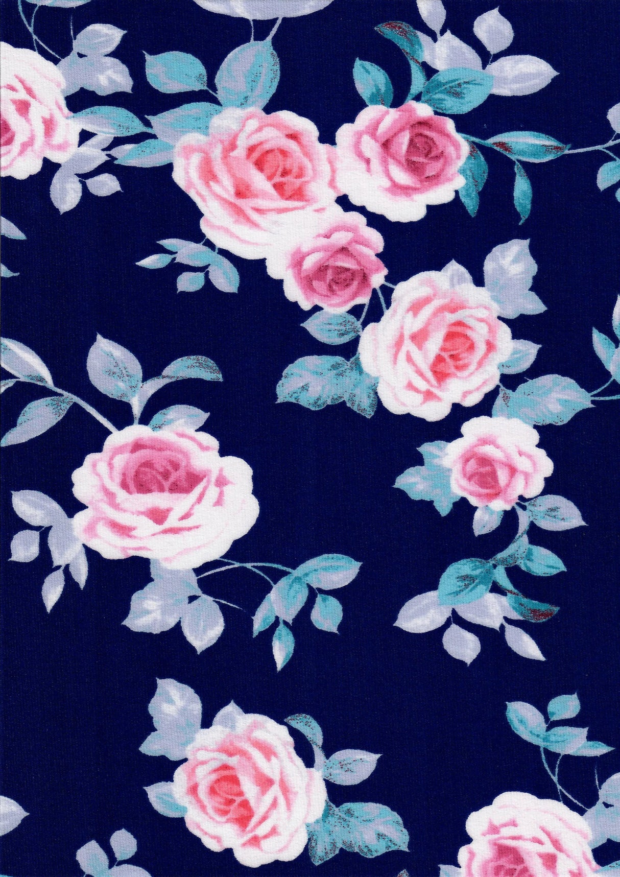 1 Yard Korean ITY Floral Knit Fabric, 58/60'' Wide Polyester Spandex Blend