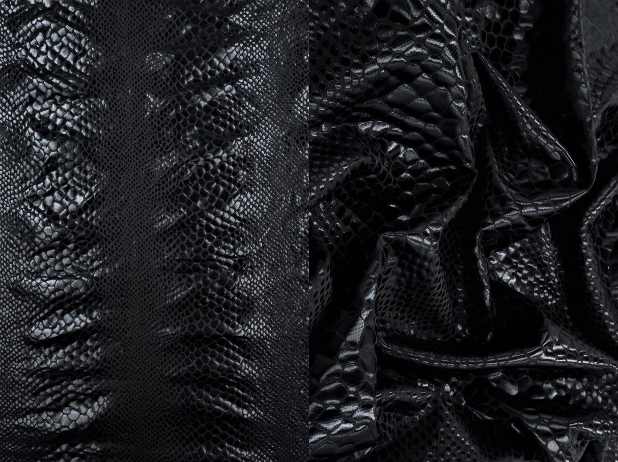 Coated Snake Pleather Knit Fabric