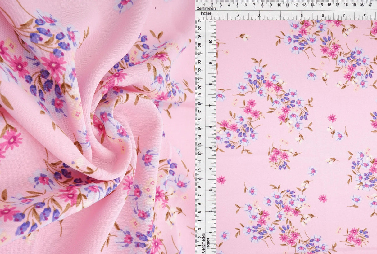 1 Yard CEY Floral Print Woven Fabric Lightweight Soft Drape 58/59" Wide