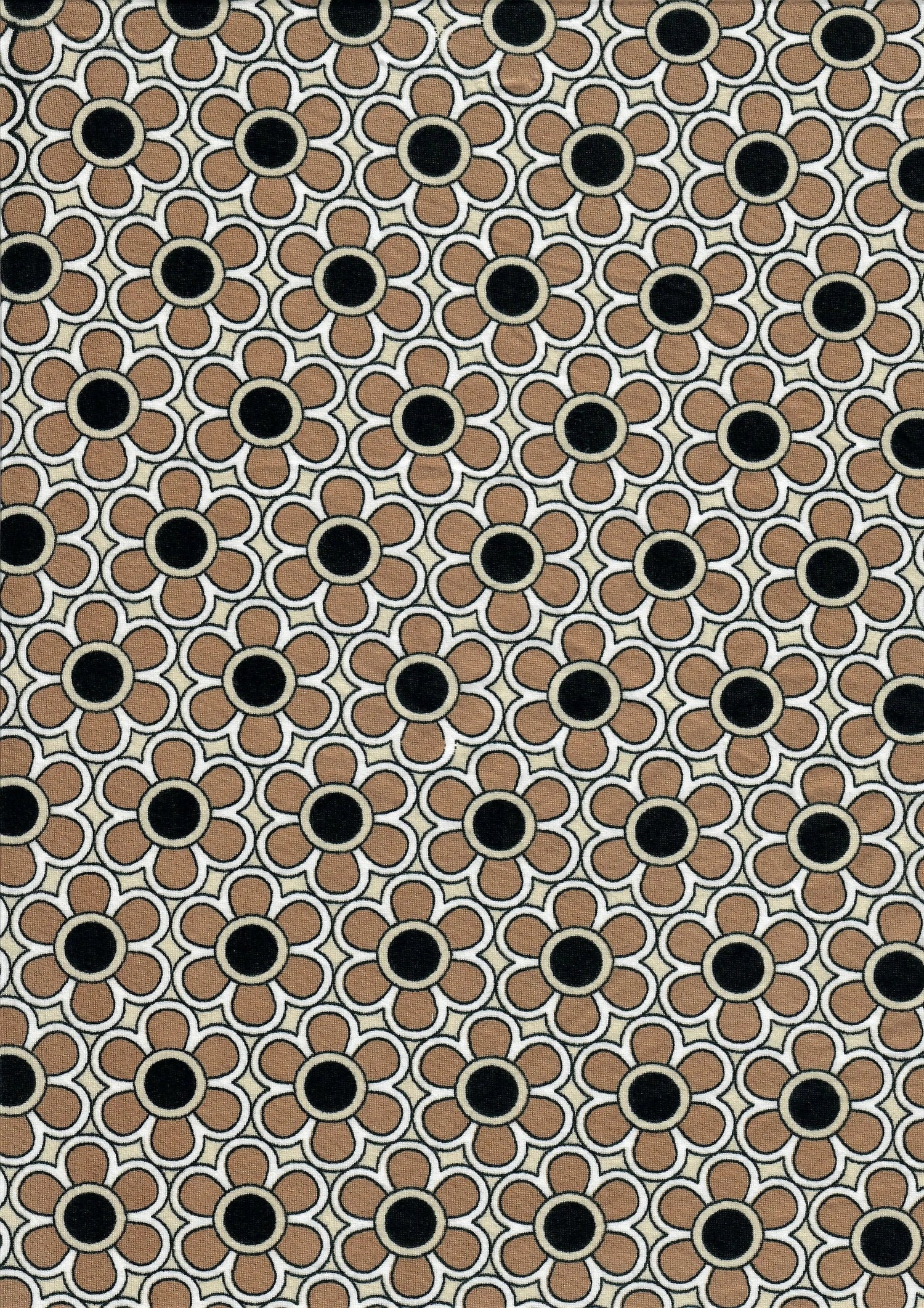 1 Yard Brushed Geo Floral DTY Stretch Knit Fabric 58/60 Inch Wide Soft Lightweight Material for Stylish Sewing & Crafts
