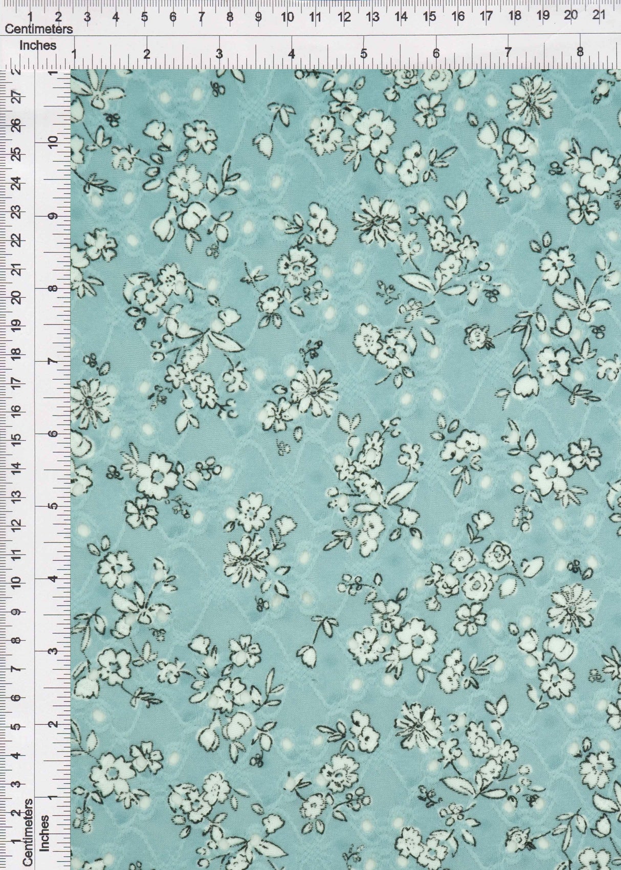 Jacquard Eyelet Floral Knit Stretch Fabric Sage