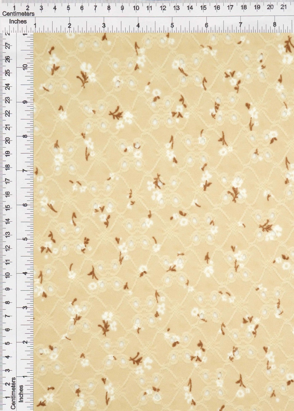 1 Yard Eyelet Ditsy Floral Jacquard Knit Fabric DTY Stretch Polyester 58/60” Wide