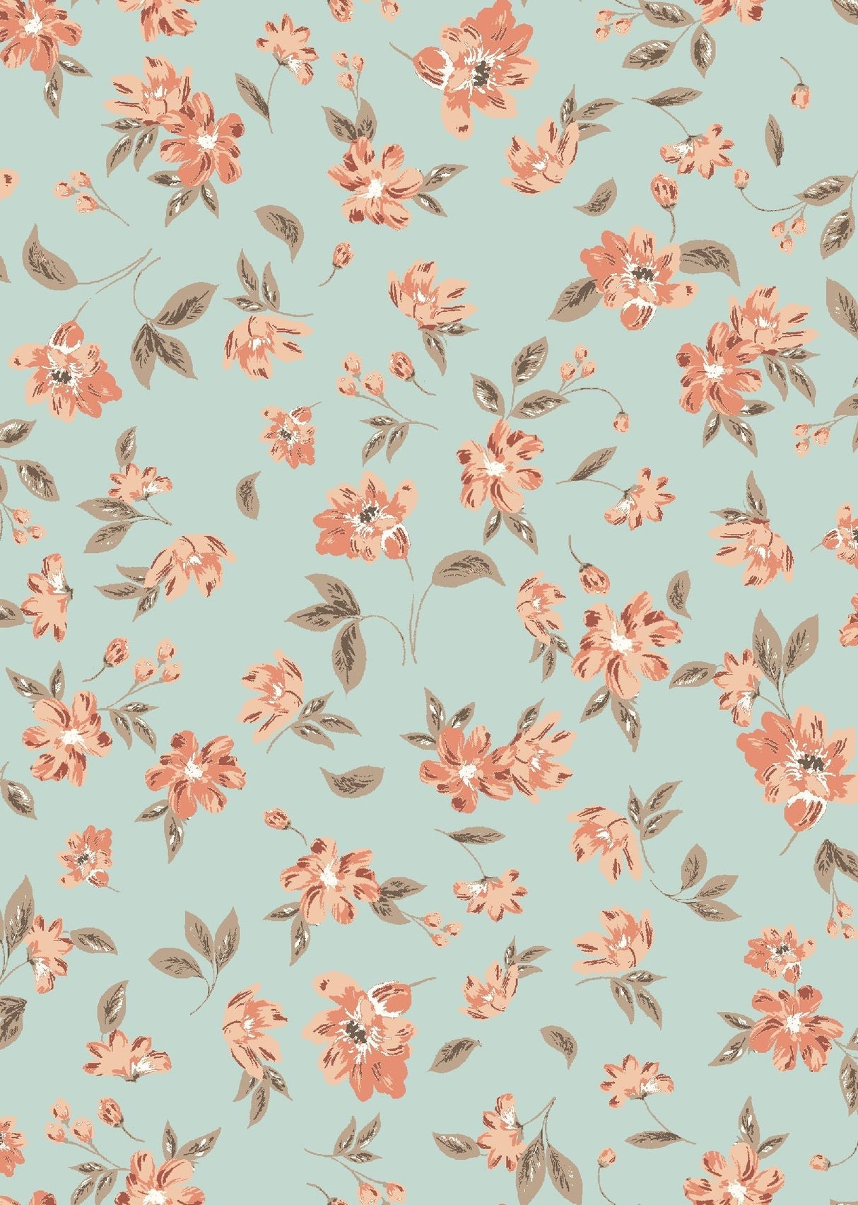 Floral Printed Airflow Woven Fabric Sage