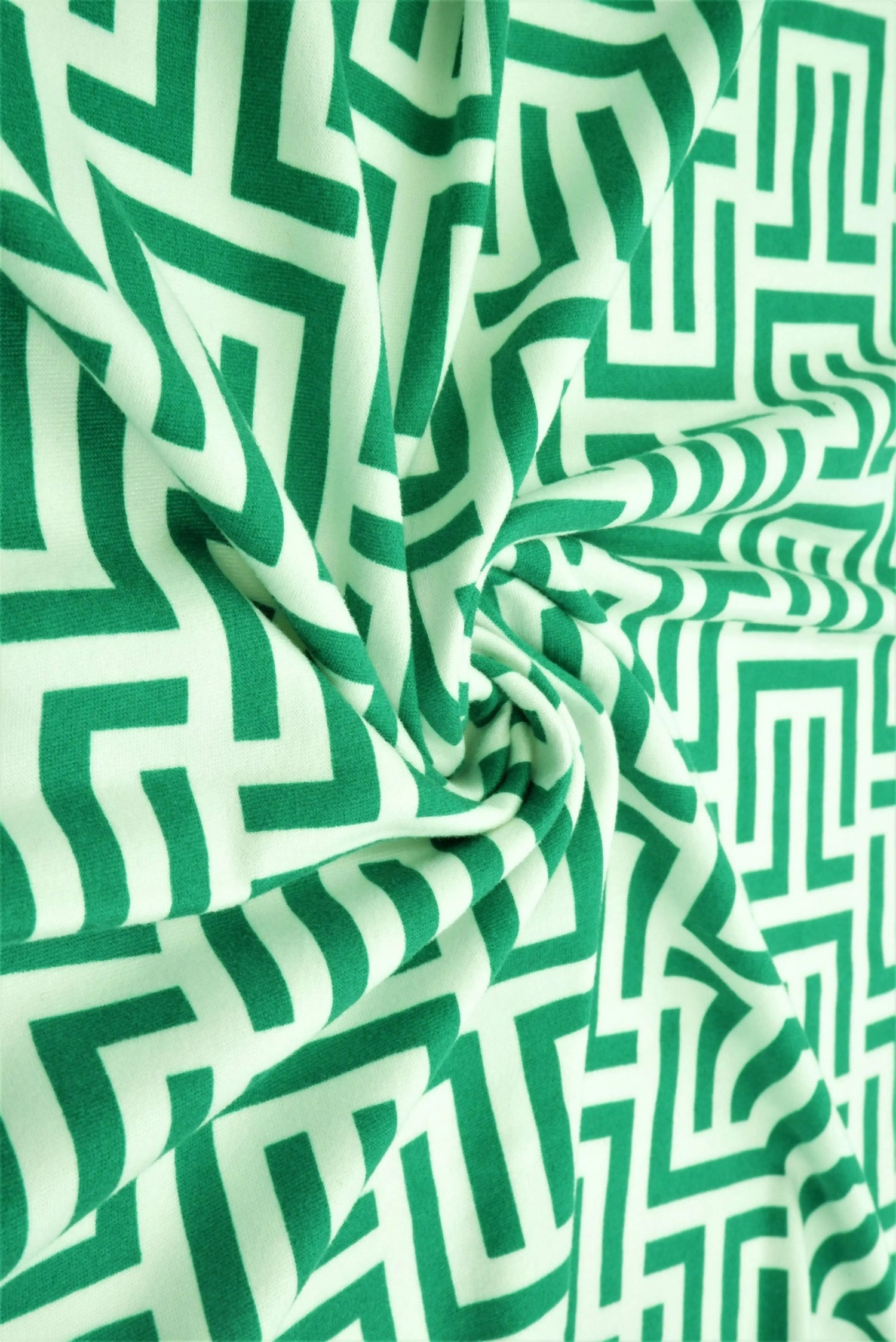 1 Yard DTY Brushed Retro Geo Greek Print Fabric 170 GSM Polyester Spandex Blend 58/60" Width