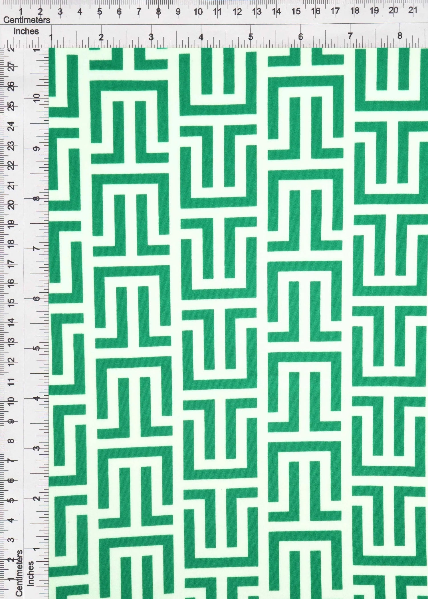 1 Yard DTY Brushed Retro Geo Greek Print Fabric 170 GSM Polyester Spandex Blend 58/60" Width