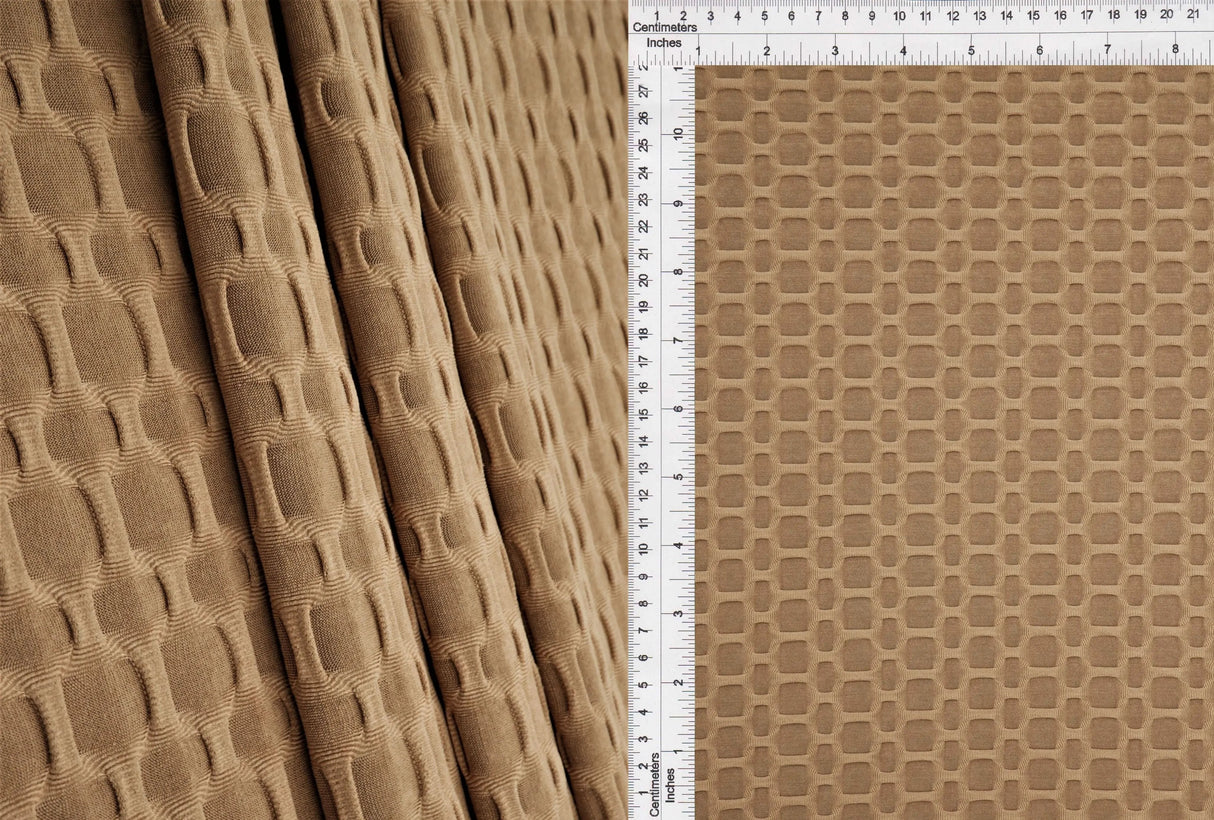 Honeycomb Knit Jacquard Solid Fabric Stretch Polyester Spandex 58/60 Inches Wide