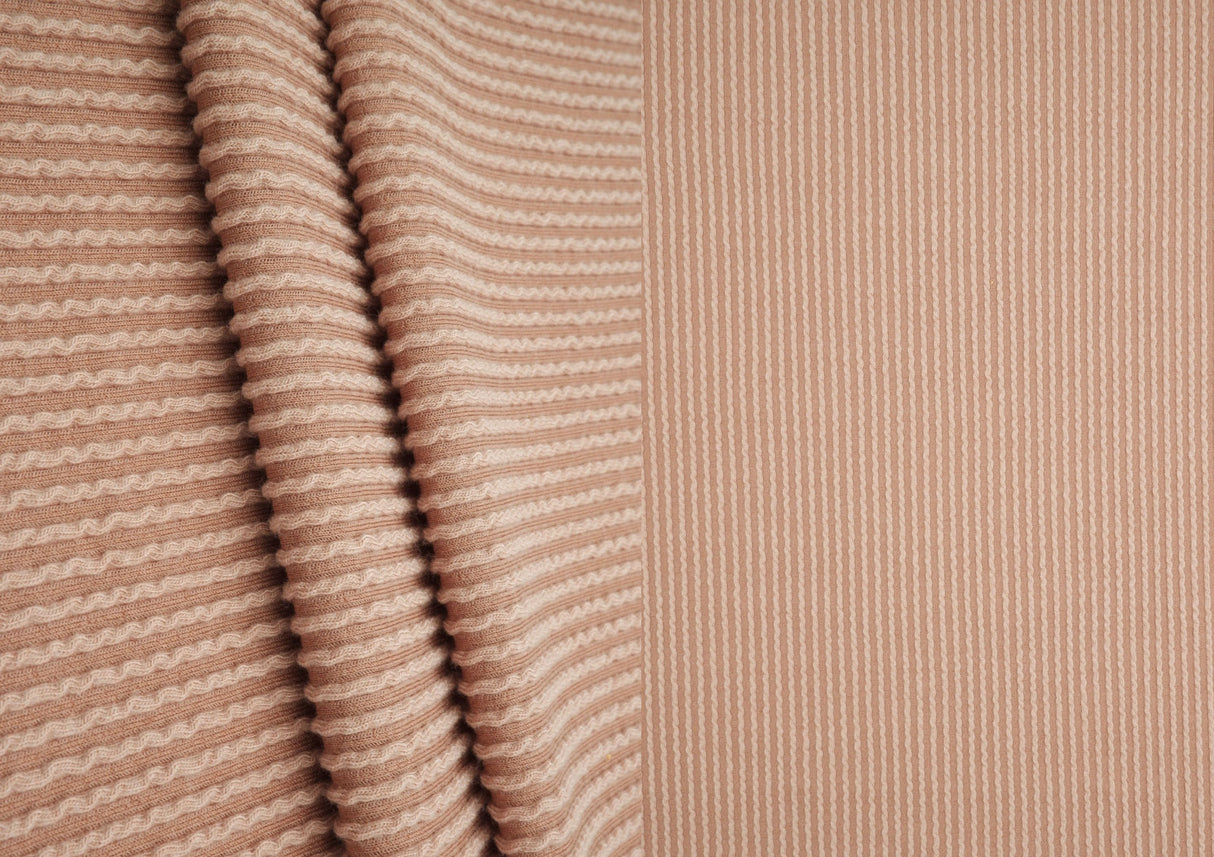 Jacquard Double Knit Rib Stretch Fabric