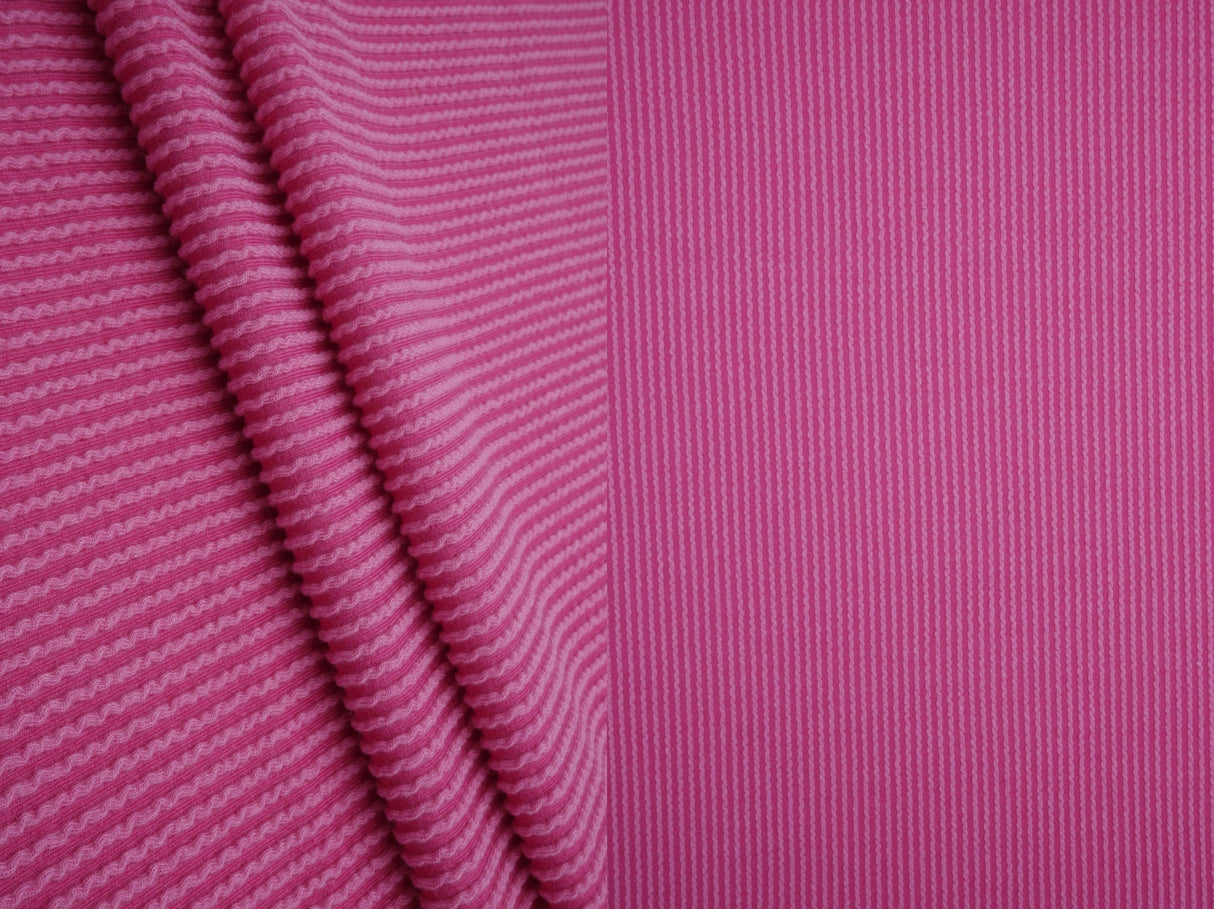 Jacquard Double Knit Rib Stretch Fabric