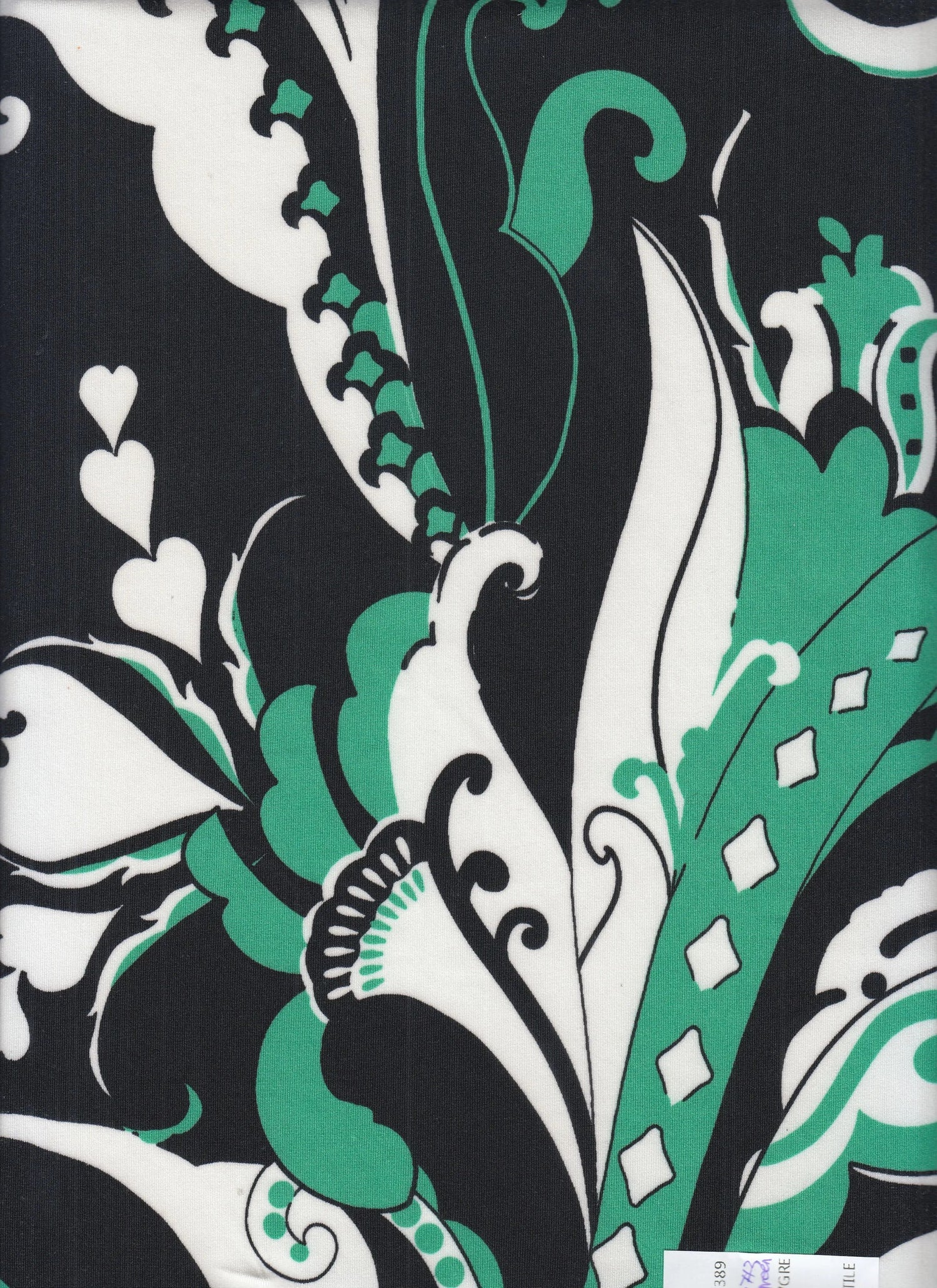 1 Yard DTY Paisley Print Fabric 180 GSM Polyester Spandex Blend 58/60" Width