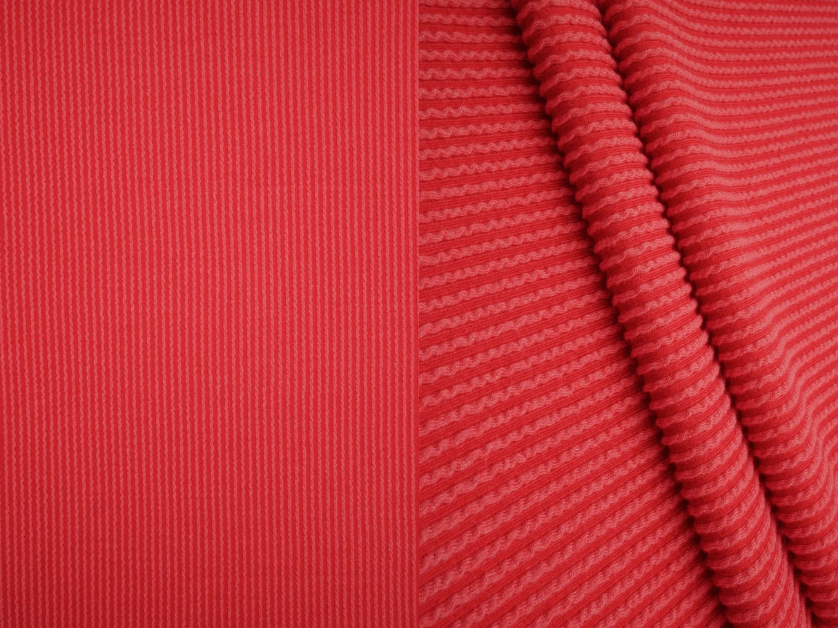 52" Knit Jacquard Rib Fabric 80% Polyester 15% Rayon 5% Spandex 230 GSM by Yard