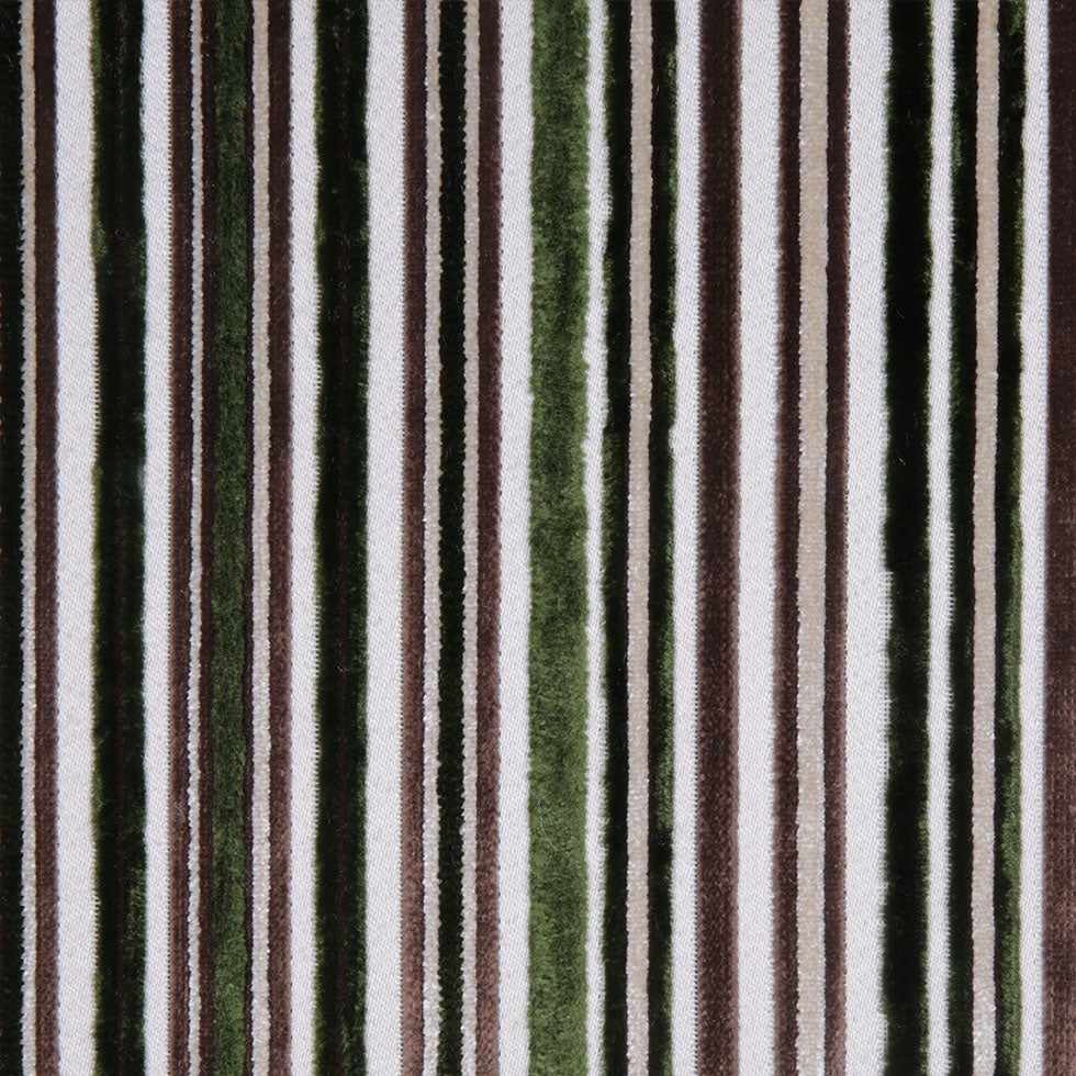 Green Laser-Cut Striped Polyester Velvet