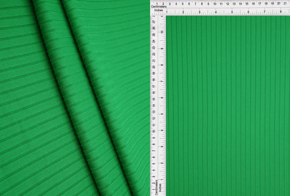 Rib Stretch Knit Fabric Solid