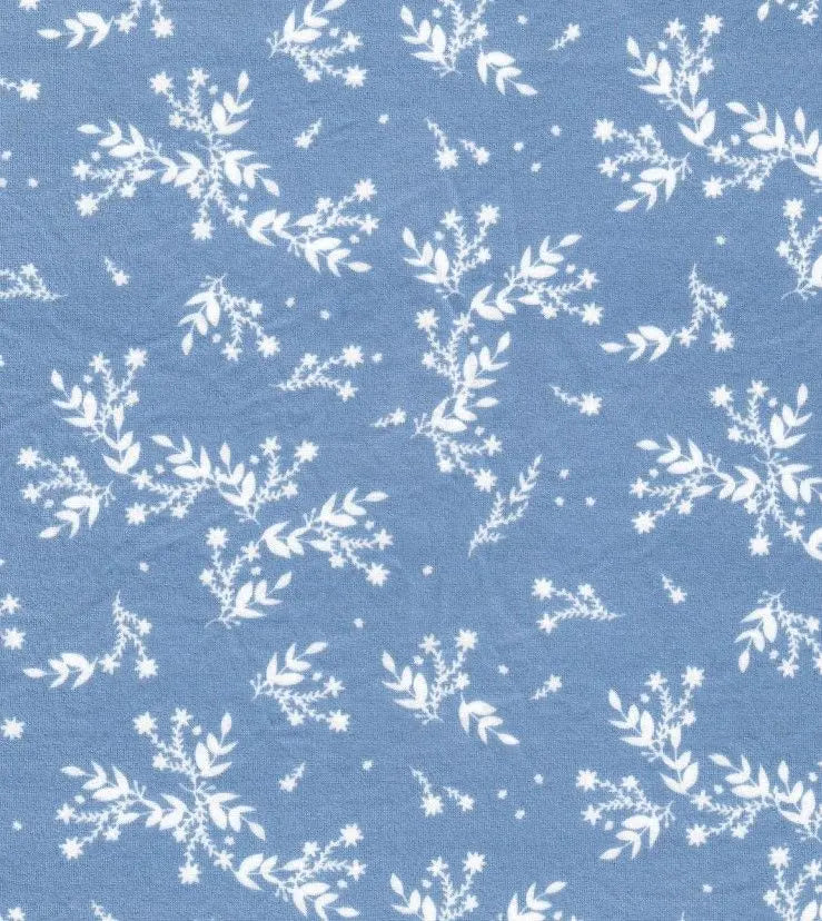 1 Yard Brushed DTY Leaf Print Knit Fabric 170 GSM, 58/60'' Wide Polyester Spandex Blend